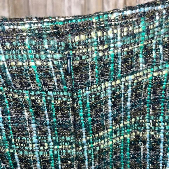 Ann Taylor Green Tweed Wool Blend Pencil Skirt - Picture 4 of 5